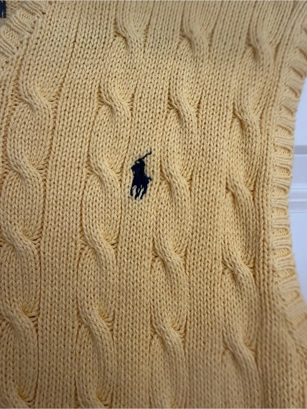 Vintage Polo by Ralph Lauren Men’s Pima cotton Cable-Knit V-Neck Sweater Vest